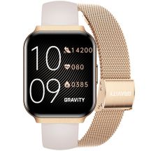 Smartwatch Gravity Różowe Złoto Pasek + Bransoleta GT44-2