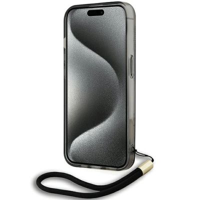 4. Etui Karl Lagerfeld IML Mono KL Pattern & Cord na iPhone 15 Pro Max - czarne