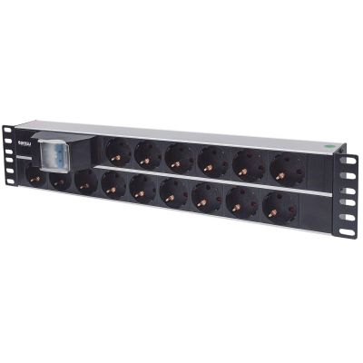 14. INTELLINET LISTWA ZASILAJĄCA RACK 19" 2U, 15 GNIAZD SCHUKO, Z PODWÓJNYM WYŁĄCZNIKIEM, KABEL 3M
