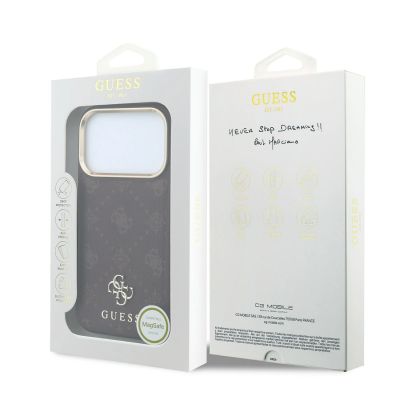 8. Etui Guess Peony 4G Small Logo MagSafe na iPhone 17 Pro / 18 Pro - burgundowe
