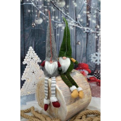 24. SKRZAT KRASNAL GNOM DEKORACYJNY 30+15CM ZIELONY