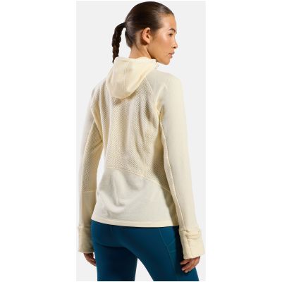 5. Bluza z kapturem damska Odlo X-ALP Mid layer hoody beżowa