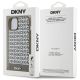 7. Etui DKNY Leather Printed Pattern Metal Logo MagSafe na iPhone 15 / 14 / 13 - brązowe