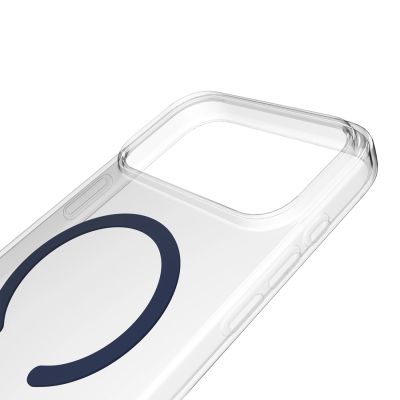 6. Etui Puro Lite Mag TPU+PC kompatybilne z MagSafe na iPhone 17 Pro Max - przezroczyste z niebieskim pierścieniem
