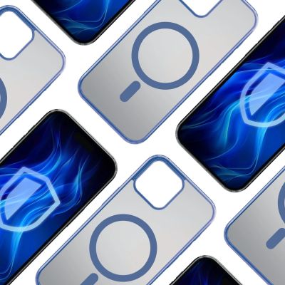 2. Etui 3mk Frosty MagCase Blue na Apple iPhone 15 - przezroczyste
