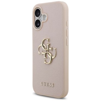 2. Etui Guess Grained Big 4G & Classic Logo na iPhone 17 - różowe