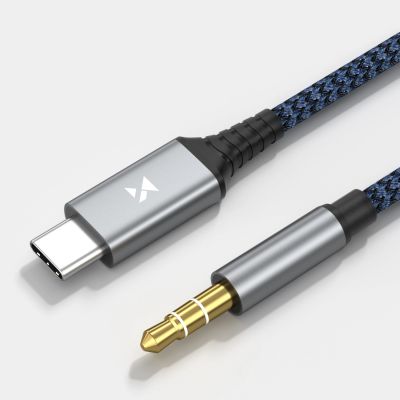 4. Kabel Wozinsky WAK-CJ USB-C do mini jack 3.5 mm adapter DAC 1 m - szary
