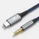 4. Kabel Wozinsky WAK-CJ USB-C do mini jack 3.5 mm adapter DAC 1 m - szary