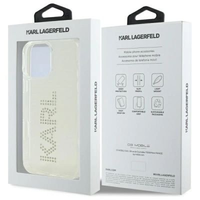 8. Etui Karl Lagerfeld IML Rhinestones Logo na iPhone 16 Pro Max 6.9" - przezroczyste