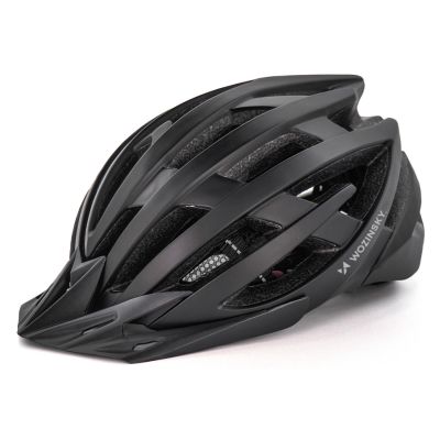 3. Kask rowerowy MTB Wozinsky z odpinanym daszkiem i tylną lampką USB 57-62 cm - czarny