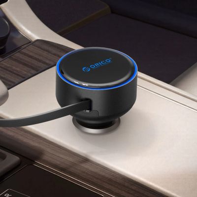 11. Ładowarka samochodowa Orico FC-60-2C 60W ze zwijanym kablem USB-C 65 cm - czarna
