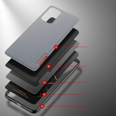 3. Dux Ducis Fino etui pokrowiec pokryty nylonowym materiałem Samsung Galaxy A73 niebieski