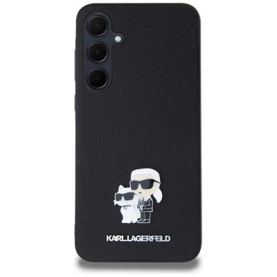 3. Etui Karl Lagerfeld Saffiano Karl&Choupette Pin na Samsung Galaxy A35 - czarne