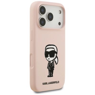 4. Etui Karl Lagerfeld Silicone Karl Sketch & Logo MagSafe na iPhone 17 Pro Max - różowe
