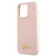 6. Etui Guess Silicone Script Gold Logo MagSafe na iPhone 13 Pro Max - jasnoróżowe