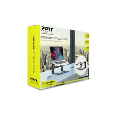 8. Port Designs 901103 stojak na laptop Podstawka na notebooka Aluminium, Czarny 39,6 cm (15.6")