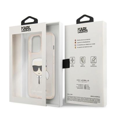 8. Etui Karl Lagerfeld Glitter Karl`s Head na iPhone 13 Pro Max - złote