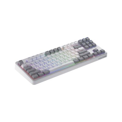 4. HATOR Rockfall 3 TKL Wireless klawiatura Uniwersalne USB + RF Wireless + Bluetooth QWERTY Angielski Biały