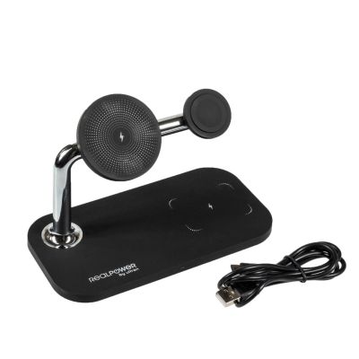 3. RealPower ChargeAIR Mag Smartfon, Smartwatch, Tablet Czarny USB Bezprzewodowe ładowanie Wewnętrzna