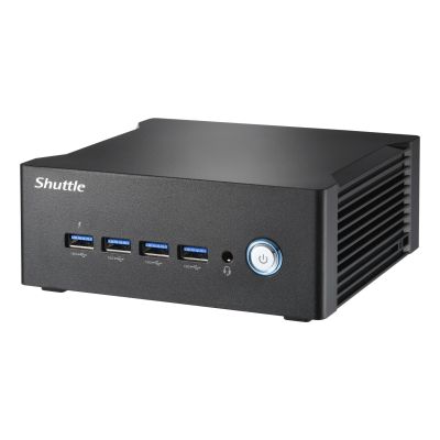 10. Shuttle Nano PC NT10H5, Intel Core Ultra 5 125H, grafika Intel Arc, 2xHDMI, 2xUSB 4.0 (DP), 2x2.5Gbit LAN, w tym VESA 24/7 praca stała, 1L PC, Mini PC barebone, Intel SoC, DDR5-SDRAM, PCI Express, 120 W