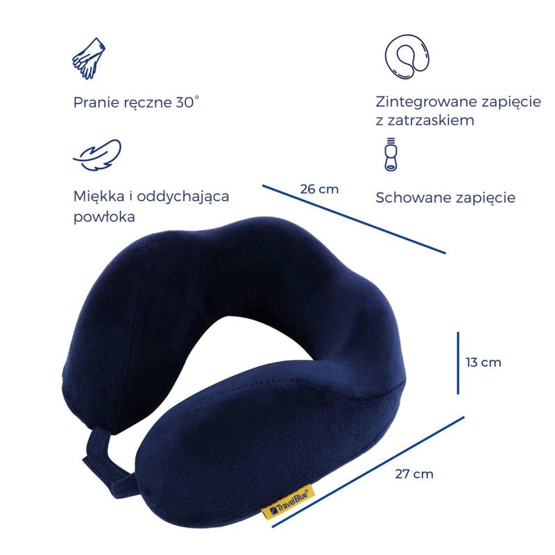 3. TRAVEL BLUE PODUSZKA Z PIANKI MEMORY TRANQUILITY NAVY