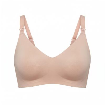 Momcozy YN21 (XL) | Bezszwowy biustonosz do karmienia | Beżowy