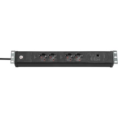 4. Listwa zasilająca brennenstuhl Premium-Web-Line V3 - do montażu w szafie serwerowej - Ethernet - Złącza wyjściowe: 4 - 48,3 cm (19") - 3,0 m Przewód