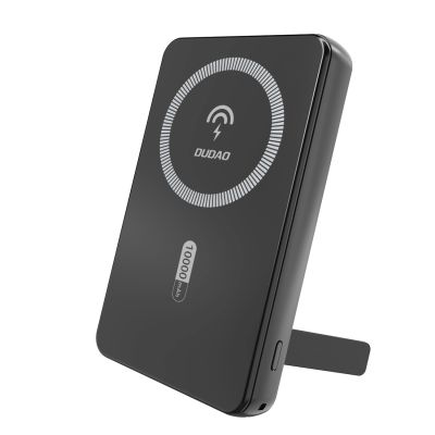 Powerbank magnetyczny Dudao K14S+ 10000mAh 22.5W USB-A + USB-C kompatybilny z MagSafe z podstawką - czarny