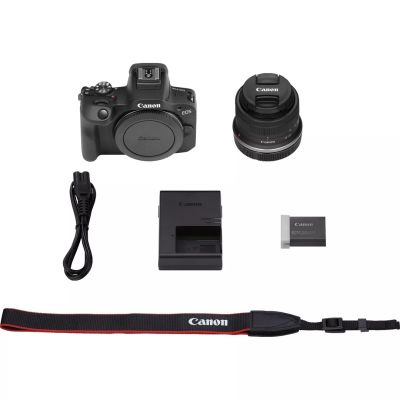 14. Canon Aparat bezlusterkowy EOS R100 + obiektyw RF-S 18-45mm F4.5-6.3 IS STM Megapiksel 24,1 MP Czułość ISO (maks.) 12800 Przekątna wyświetlacza 3,0 Sieć Wi-Fi Automatyczny, ręczny Matryca CMOS Czarny