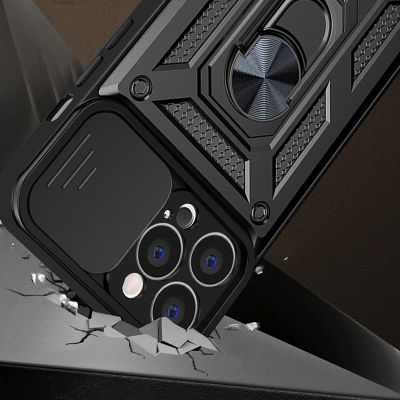 3. Hybrid Armor Camshield etui Motorola Moto G62 5G pancerny pokrowiec z osłoną na aparat czarne