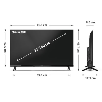 9. Telewizor LED 32" SHARP 32HA1205E 32 Czarny