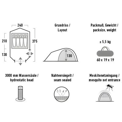 14. Namiot High Peak Kira 4.1 zielony 10374