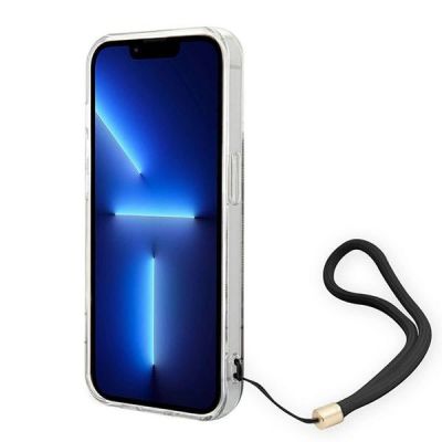 4. Etui Guess 4G Print Strap na iPhone 14 Pro - brązowe