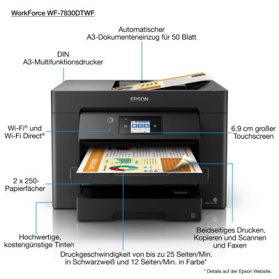 16. Epson WorkForce WF-7830DTWF Atramentowa A3 4800 x 2400 DPI Wi-Fi