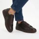 7. Skórzane półbuty męskie sneakersy brązowe Filippo MP8274
