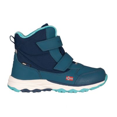 8. Buty zimowe dziecięce Trollkids Kids Hafjell Winter Boots śniegowce wodoodporne na rzepy niebieskie (264-102)