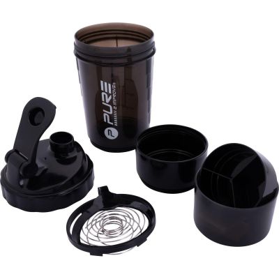 12. BIDON FITNESS SHAKER 500ML BLACK PURE 2 IMPROVE