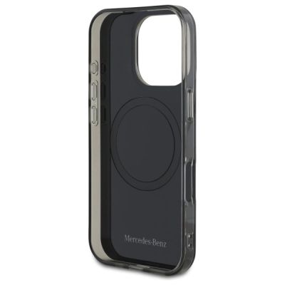7. Etui Mercedes Doubel Layer BiColor MagSafe na iPhone 16 Pro - srebrne