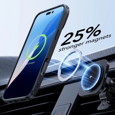 4. Zestaw ESR Classic Hybrid Kickstand Halolock MagSafe na iPhone 16 Plus + szkło hartowane na wyświetlacz - czarne