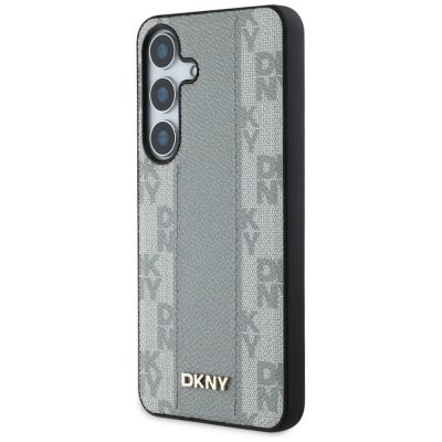 2. Etui DKNY Leather Checkered Pattern MagSafe do Samsung Galaxy S25 taupe