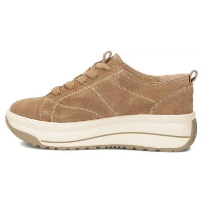 3. Skórzane sneakersy na platformie beżowe Filippo  DP7959