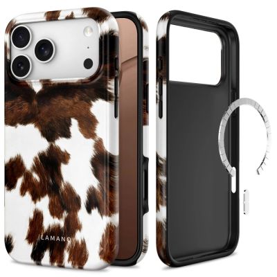 Etui Tech-Protect Lamano MagSafe na iPhone 18 Pro / 17 Pro - biało-brązowe