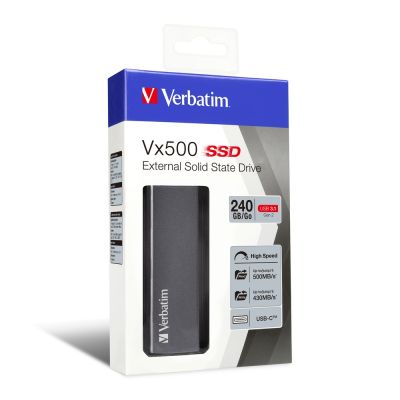 4. VERBATIM DYSK ZEWNĘTRZNY SSD VX500 240GB USB-C 3.1 47442