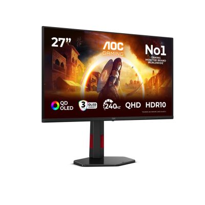 47. AOC G4 Q27G4ZDR monitor komputerowy 67,3 cm (26.5") 2560 x 1440 px Quad HD QD-OLED Czarny, Czerwony