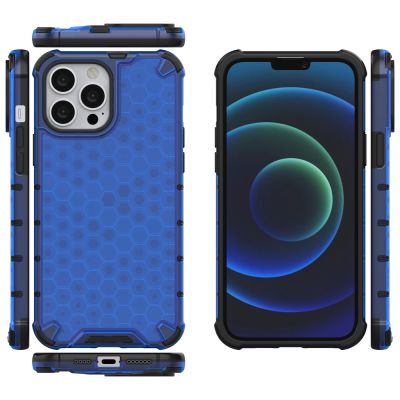 2. Honeycomb etui pancerny pokrowiec z żelową ramką iPhone 13 Pro Max niebieski