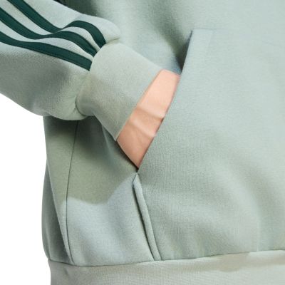 5. Bluza męska adidas Essentials 3-Stripes Fleece Hoodie jasnozielona KY4172
