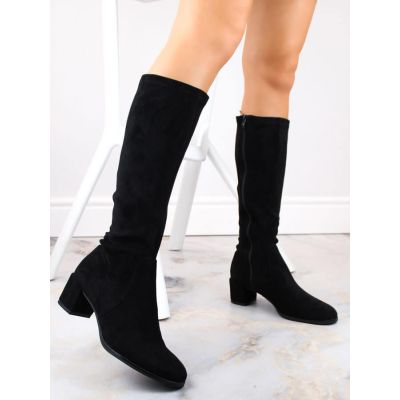 8. Kozaki damskie na słupku czarne Sergio Leone