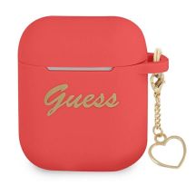 Etui Guess Silicone Charm Heart Collection na AirPods 1/2 - czerwone