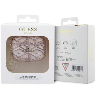 4. Etui Guess GCube Charm na AirPods Pro 2 - różowe
