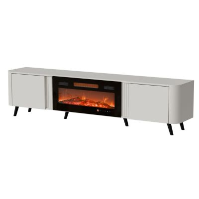 4. Szafka RTV VOLARE 200x39x49 kaszmir + kominek